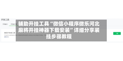 辅助开挂工具“微信小程序微乐河北麻将开挂神器下载安装”详细分享装挂步骤教程-第2张图片