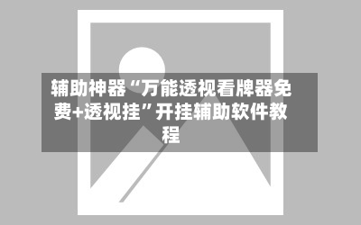 辅助神器“万能透视看牌器免费+透视挂	”开挂辅助软件教程-第2张图片