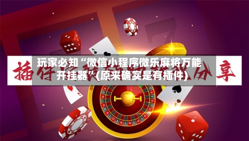 玩家必知“微信小程序微乐麻将万能开挂器”(原来确实是有插件)-第1张图片