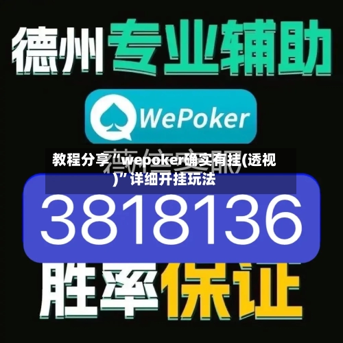教程分享“wepoker确实有挂(透视)	”详细开挂玩法-第1张图片