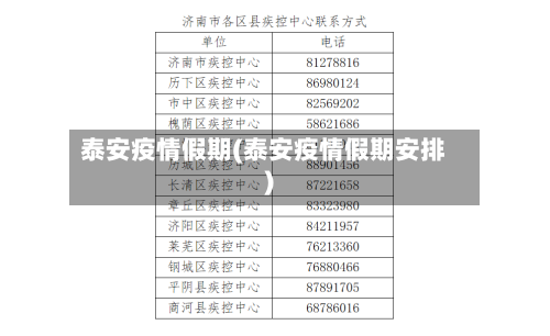 泰安疫情假期(泰安疫情假期安排)-第3张图片
