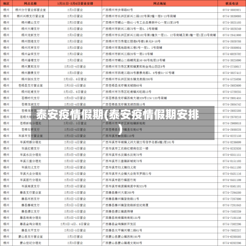 泰安疫情假期(泰安疫情假期安排)-第2张图片