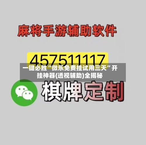 一键必胜“微乐免费挂试用三天”开挂神器{透视辅助}全揭秘-第3张图片