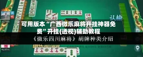 可用版本“广西微乐麻将开挂神器免费”开挂(透视)辅助教程-第2张图片
