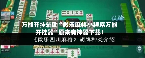 万能开挂辅助“微乐麻将小程序万能开挂器”原来有神器下载！-第2张图片
