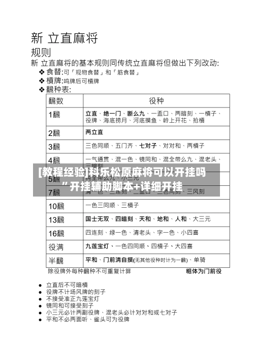 [教程经验]科乐松原麻将可以开挂吗”开挂辅助脚本+详细开挂-第3张图片