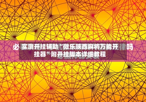 实测开挂辅助“微乐陕西麻将万能开挂器”附开挂脚本详细教程-第2张图片