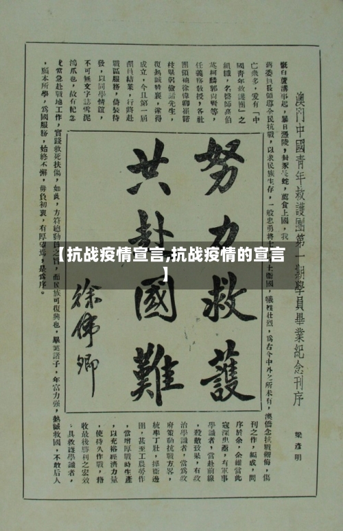 【抗战疫情宣言,抗战疫情的宣言】-第3张图片
