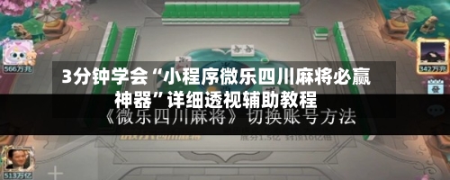 3分钟学会“小程序微乐四川麻将必赢神器	”详细透视辅助教程-第1张图片