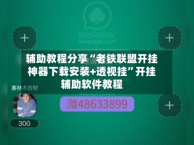 辅助教程分享“老铁联盟开挂神器下载安装+透视挂”开挂辅助软件教程-第1张图片