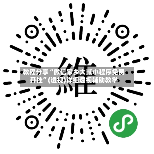 教程分享“微信家乡大贰小程序免费开挂”(透视)详细透视辅助教学-第1张图片