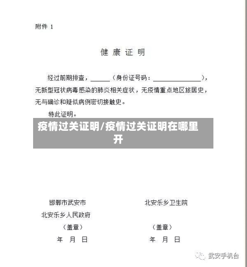 疫情过关证明/疫情过关证明在哪里开-第1张图片