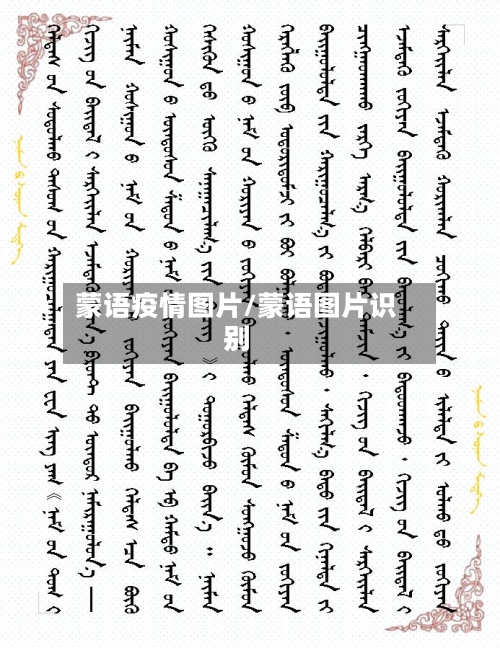 蒙语疫情图片/蒙语图片识别-第1张图片
