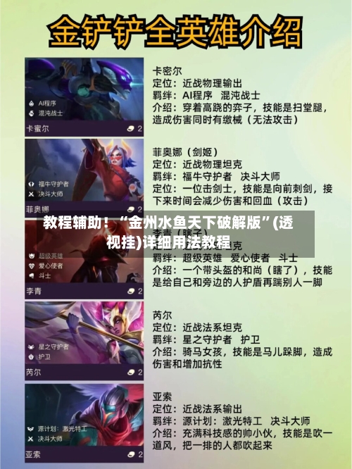 教程辅助！“金州水鱼天下破解版”(透视挂)详细用法教程-第1张图片
