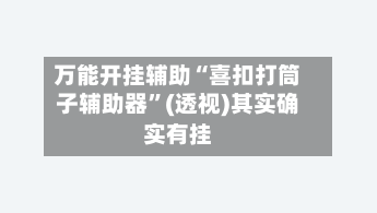 万能开挂辅助“喜扣打筒子辅助器”(透视)其实确实有挂-第1张图片