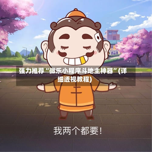 强力推荐“微乐小程序斗地主神器”(详细透视教程)-第1张图片