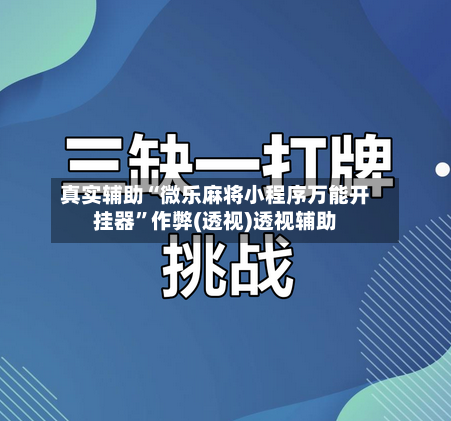真实辅助“微乐麻将小程序万能开挂器”作弊(透视)透视辅助-第2张图片