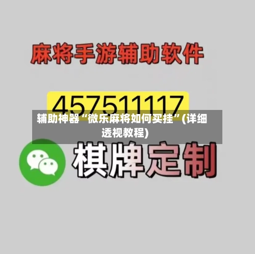 辅助神器“微乐麻将如何买挂	”(详细透视教程)-第1张图片