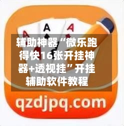 辅助神器“微乐跑得快16张开挂神器+透视挂”开挂辅助软件教程-第1张图片