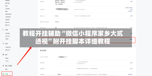 教程开挂辅助“微信小程序家乡大贰透视”附开挂脚本详细教程-第1张图片