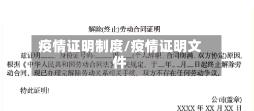 疫情证明制度/疫情证明文件-第1张图片