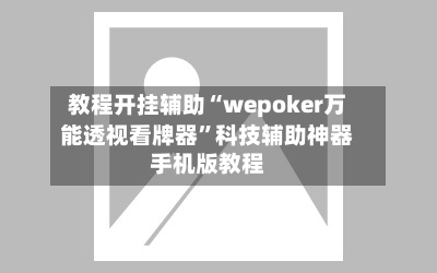 教程开挂辅助“wepoker万能透视看牌器	”科技辅助神器手机版教程-第1张图片