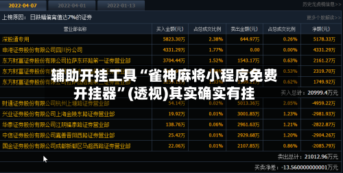 辅助开挂工具“雀神麻将小程序免费开挂器	”(透视)其实确实有挂-第1张图片
