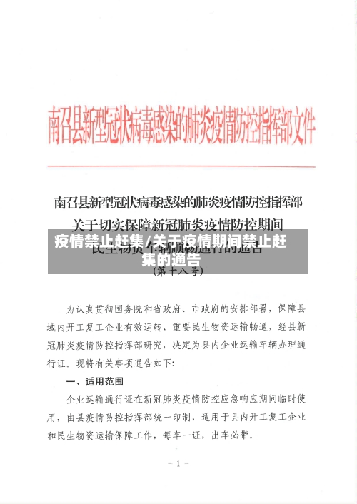 疫情禁止赶集/关于疫情期间禁止赶集的通告-第2张图片