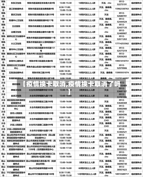 【疫情换卡取消,疫情换卡取消了吗】-第1张图片