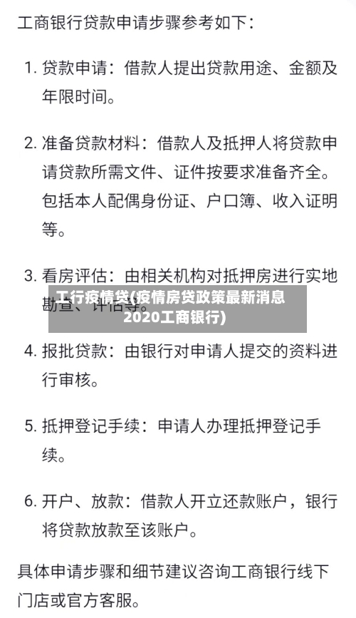 工行疫情贷(疫情房贷政策最新消息2020工商银行)-第3张图片