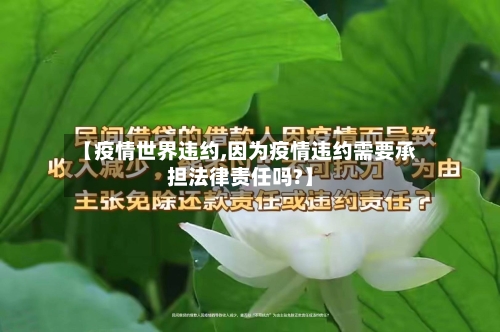 【疫情世界违约,因为疫情违约需要承担法律责任吗?】-第2张图片