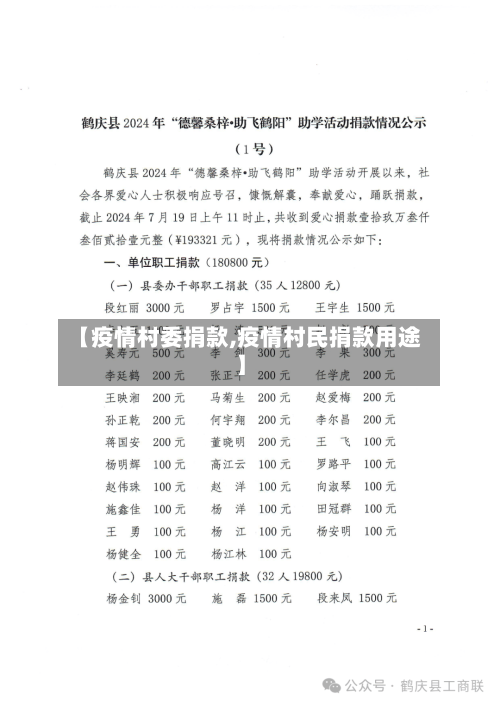 【疫情村委捐款,疫情村民捐款用途】-第2张图片
