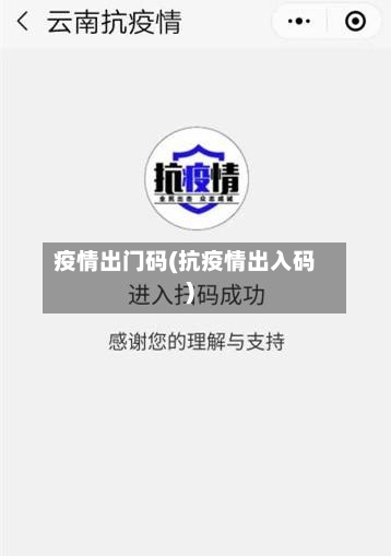 疫情出门码(抗疫情出入码)-第2张图片