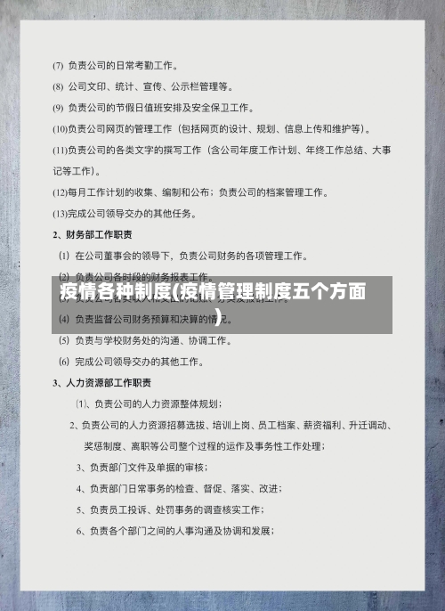 疫情各种制度(疫情管理制度五个方面)-第3张图片