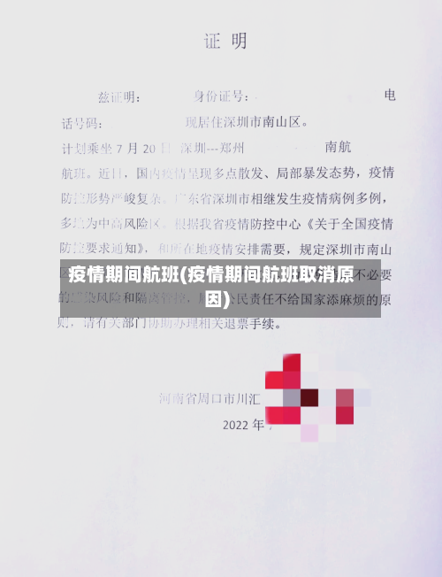 疫情期间航班(疫情期间航班取消原因)-第2张图片