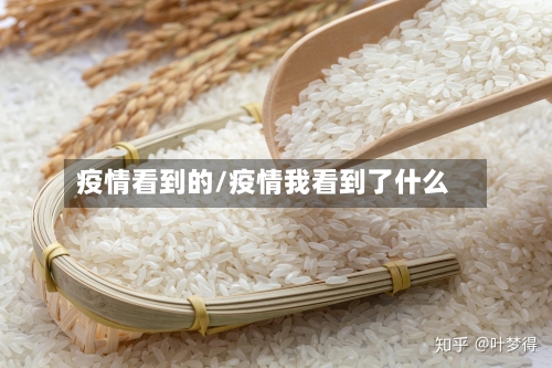 疫情看到的/疫情我看到了什么-第2张图片